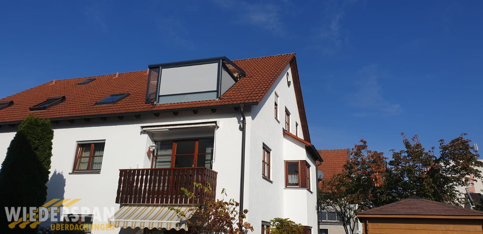 Überdachung im Dachgeschoss, Festelemente, Sichtschutz, Augsburg